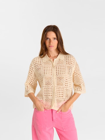Vestes en maille Le Temps Des Cerises en jaune : devant