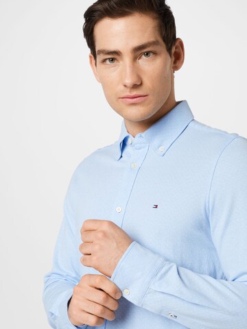 TOMMY HILFIGER Slim Fit Hemd '1985 Dobby' in Blau