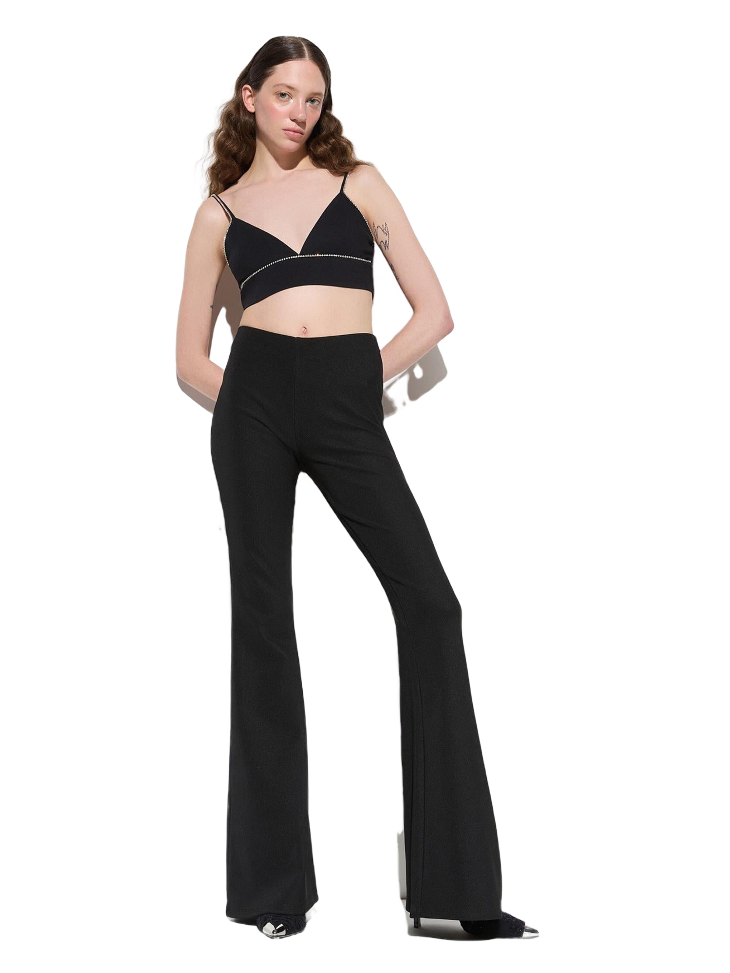 No Matter What Flared Trousers in Black