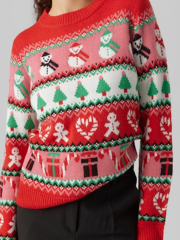 VERO MODA - Pullover 'Xmas' em vermelho