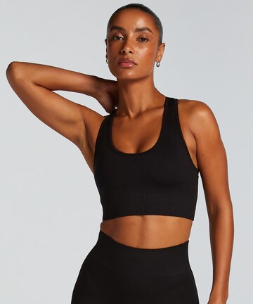Bustier Soutien-gorge de sport 'Level 2' Hunkemöller en noir : devant