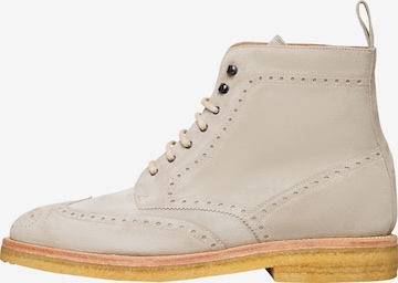 Henry Stevens Lace-Up Boots 'Winston FBDB' in Beige