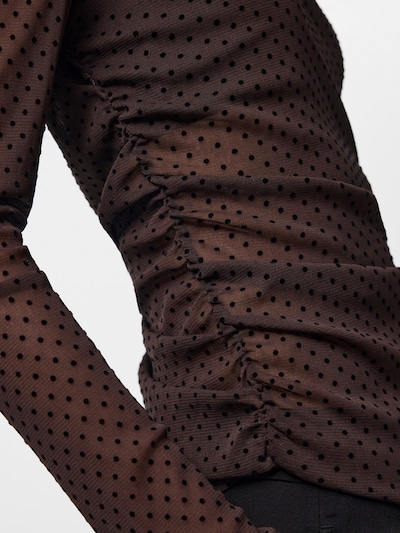 PIECES Shirt 'PCBOBO' in XS in Dark brown / Black, Item view