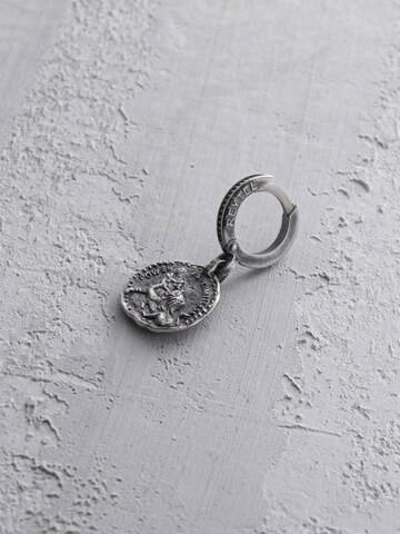 REYTEL Earring 'ANTIC NUMMUM. POWER IS LIMITLESS' in Silver: front