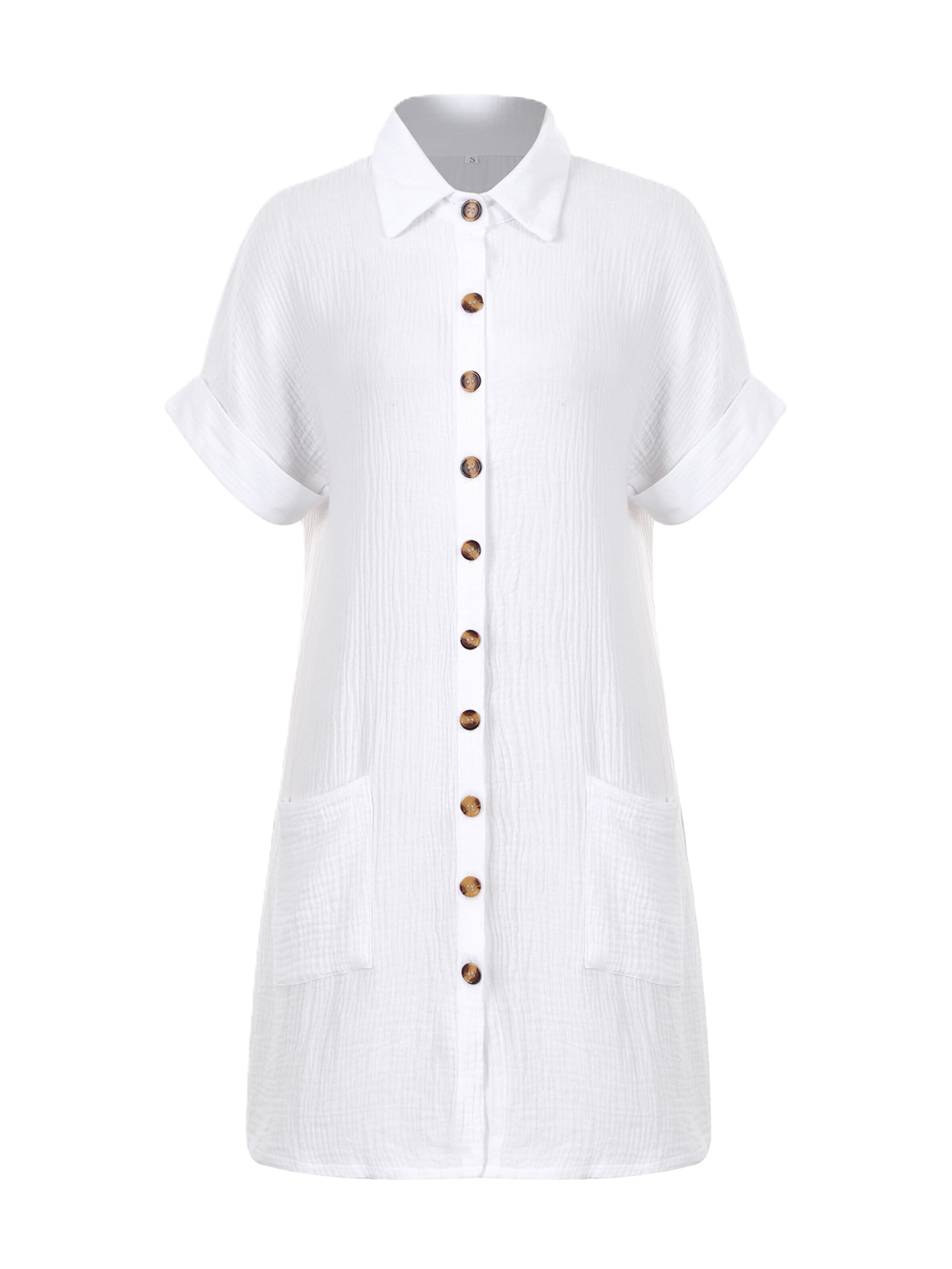 Abito camicia 'Women Dress' di LapaPlus in bianco: frontale