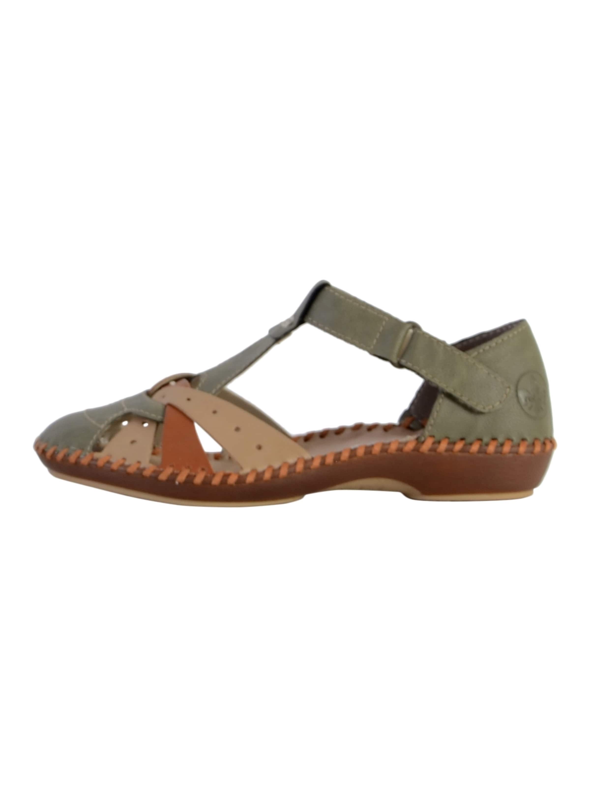 Rieker - Sandalias en verde: frente
