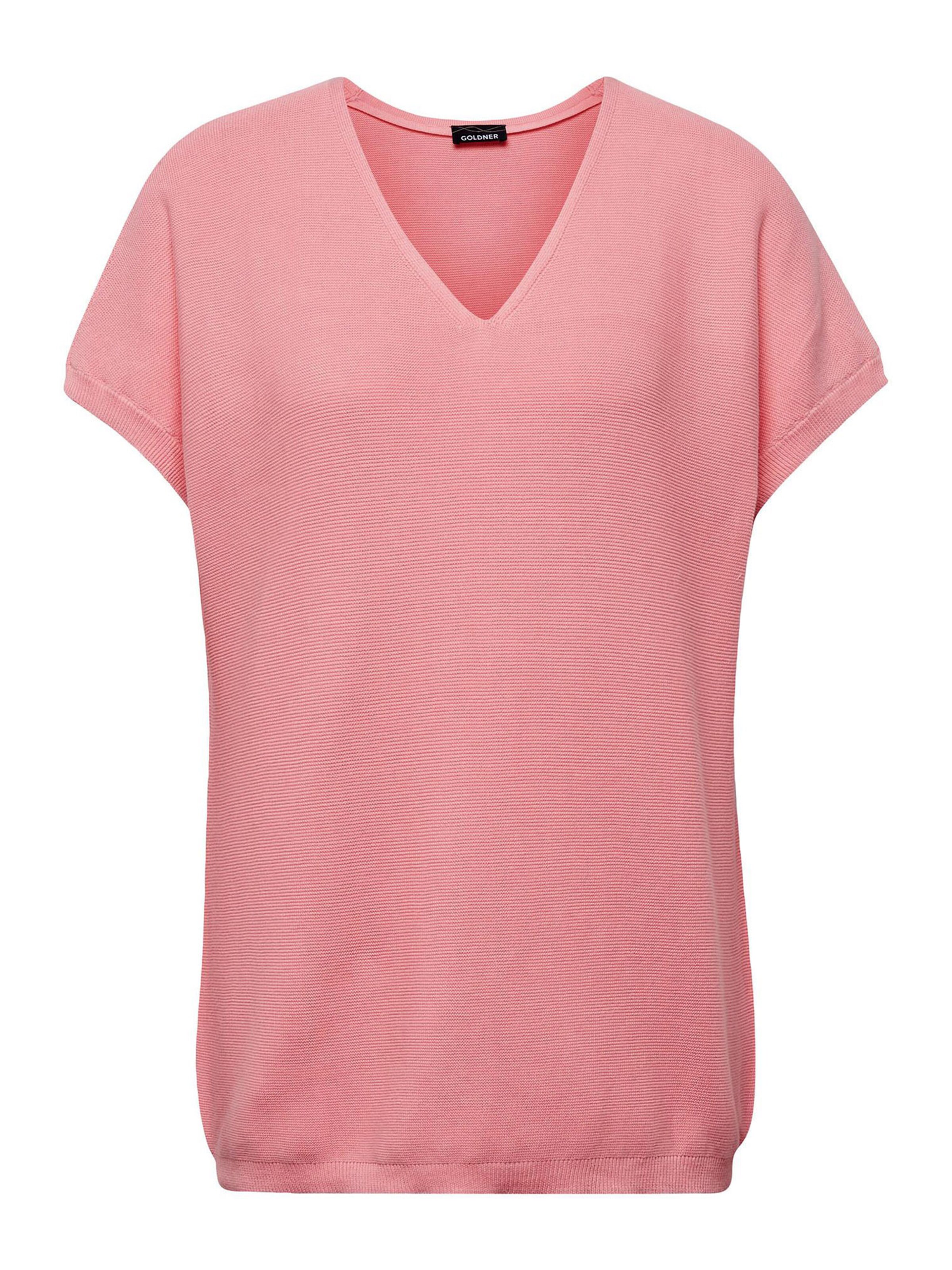 Goldner Strickweste in Pink: Vorderseite