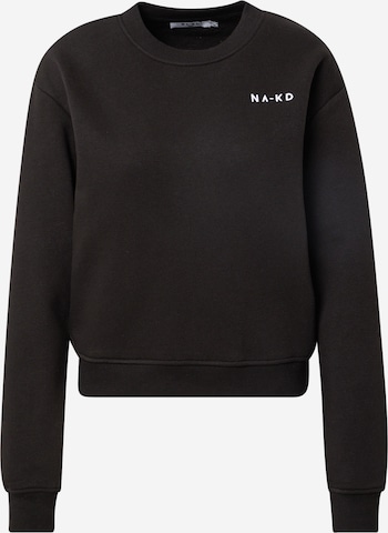 NA-KD Sweatshirt in Zwart: voorkant