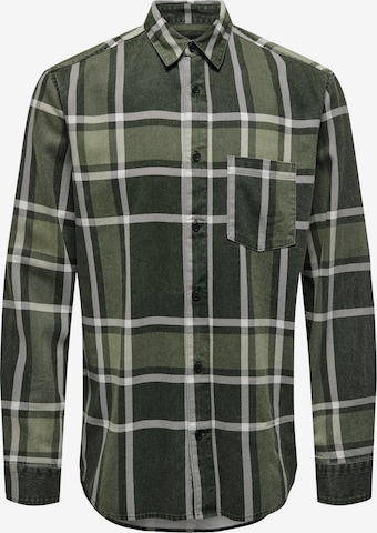 Regular fit Camicia 'KENNETH' di Only & Sons in verde: frontale