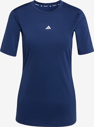 XS dydžio Sportiniai marškinėliai iš ADIDAS PERFORMANCE, spalva – tamsiai mėlyna / balta, Prekių apžvalga