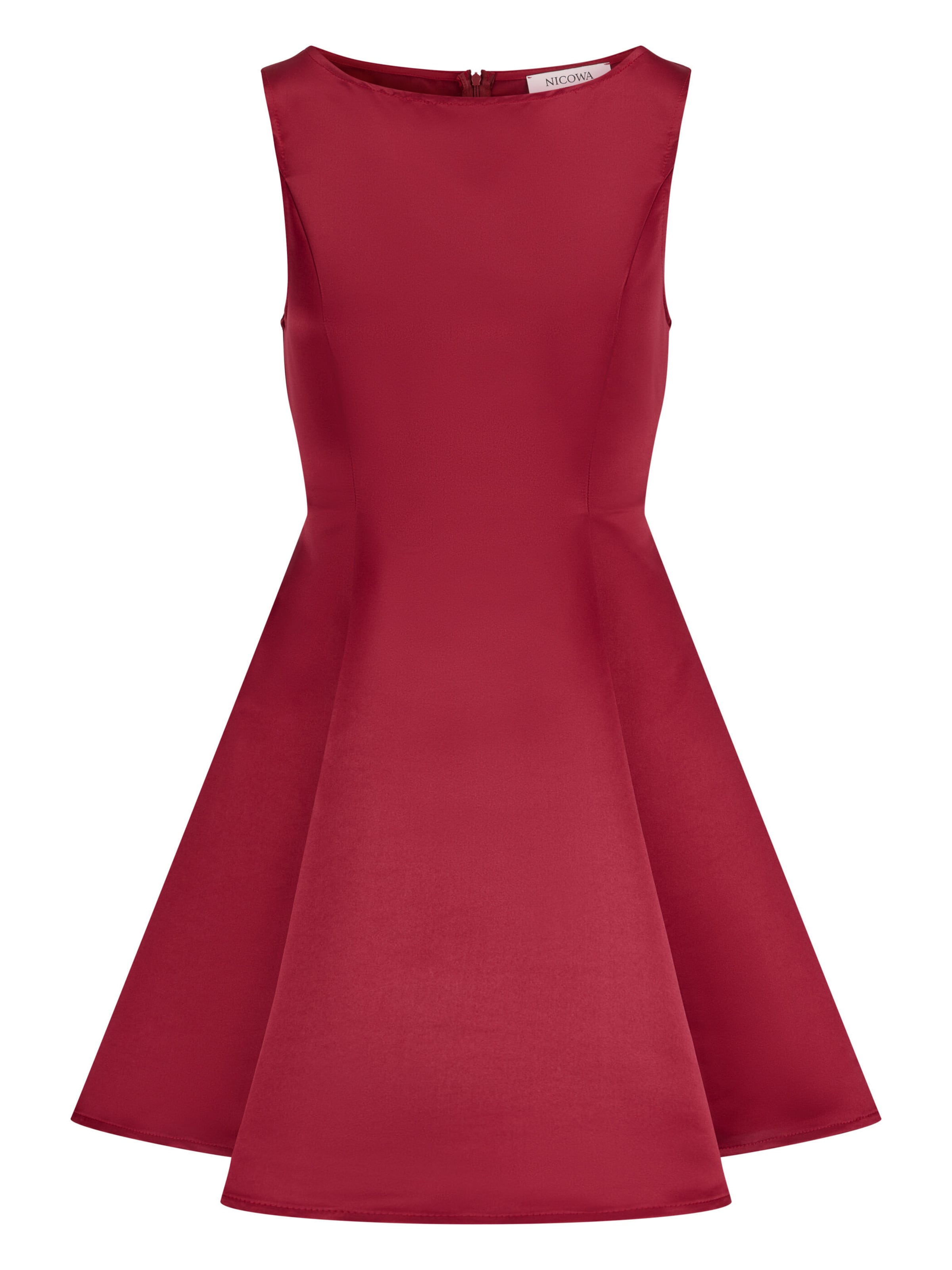 Nicowa Satinkleid 'RASOM', Model  trägt Größe 34 in Rot: Vorderseite