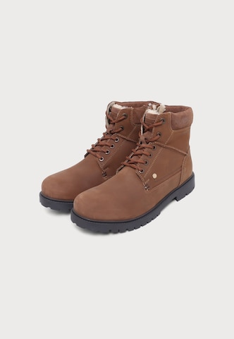 s.Oliver - Botas con cordones en marrón: frente