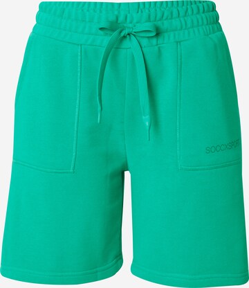 Soccx Regular Pants in Green: front