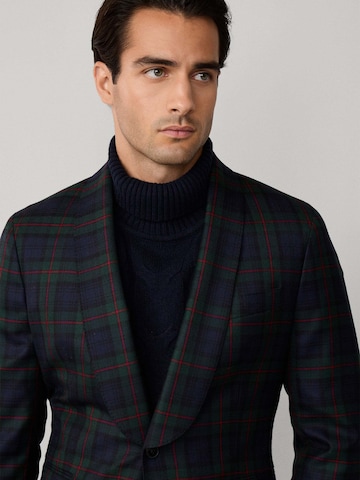 Hackett London Slim fit Suit Jacket 'Tartan' in Green