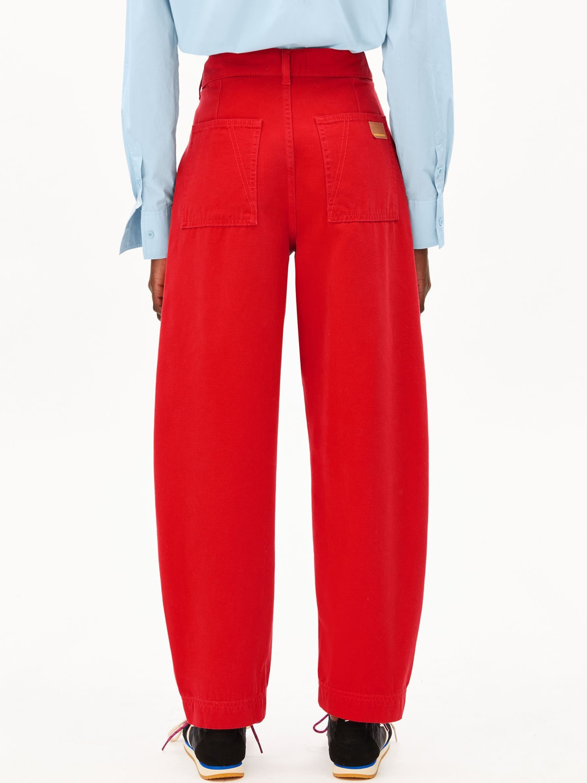 ARMEDANGELS Baggy Broek in Rood: voorkant