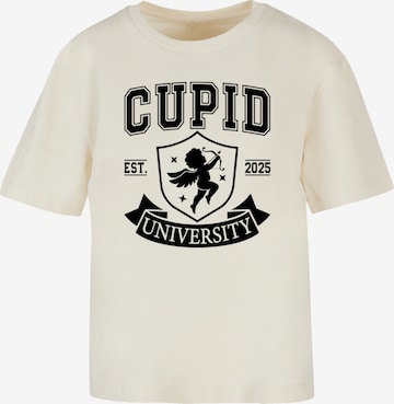F4NT4STIC T-Shirt 'Cupid University Valentinstag' in Beige: Vorderseite