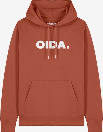 Watapparel Sweatshirt 'Oida' in Bruin: voorkant