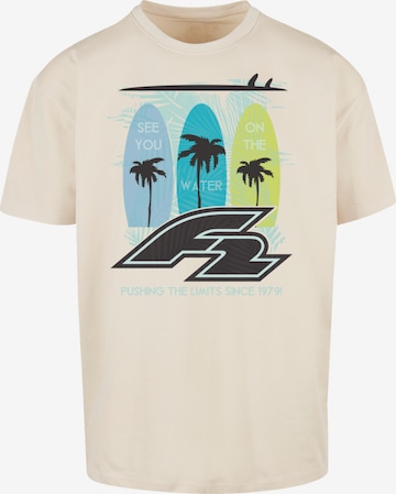 F2 Shirt 'Surboards See You On The Water Sommer Vibe' in Beige: front