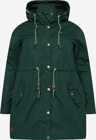 Ragwear Plus Between-Seasons Parka 'Canny' in Green: front