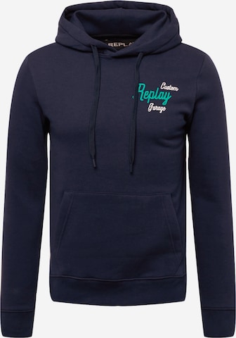 REPLAY Sweatshirt in Blauw: voorkant