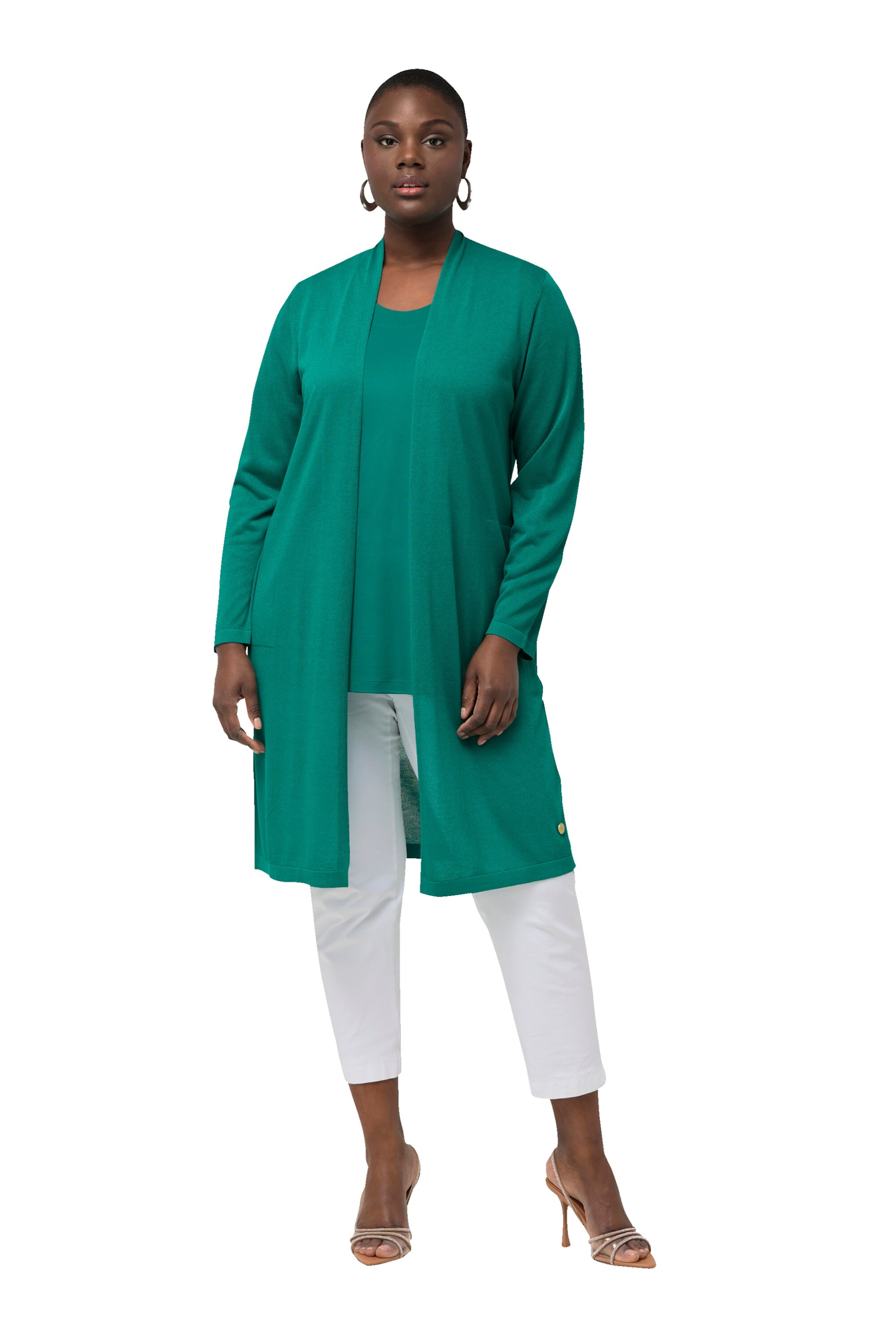 Ulla Popken Вязаная кофта в Зеленый