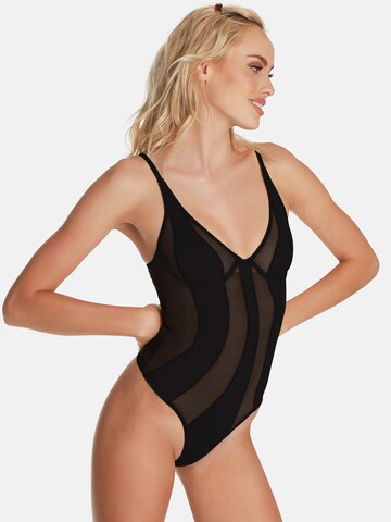 OW Collection Bodysuit 'SWIRL' in Black: front