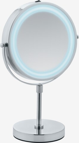 Wenko Cosmetic Mirror 'Lumi' in Silver: front