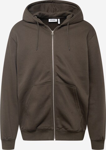 WEEKDAY Zip-Up Hoodie in Grey: front