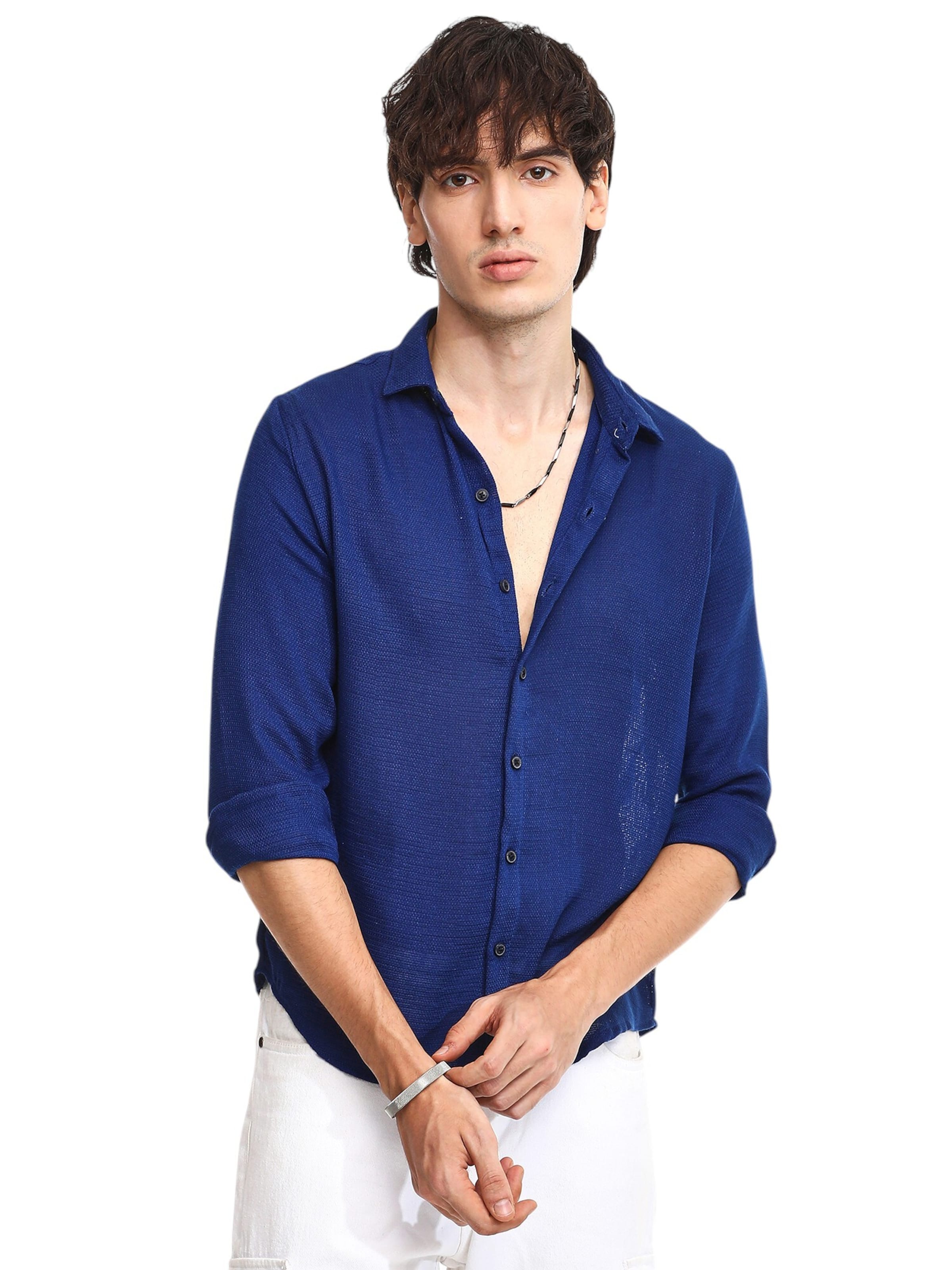 Regular fit Camicia 'Thyrza' di Campus Sutra in blu: frontale