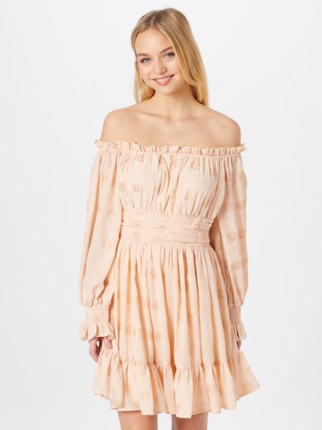 LACE & BEADS Dress 'Robin' in Beige: front