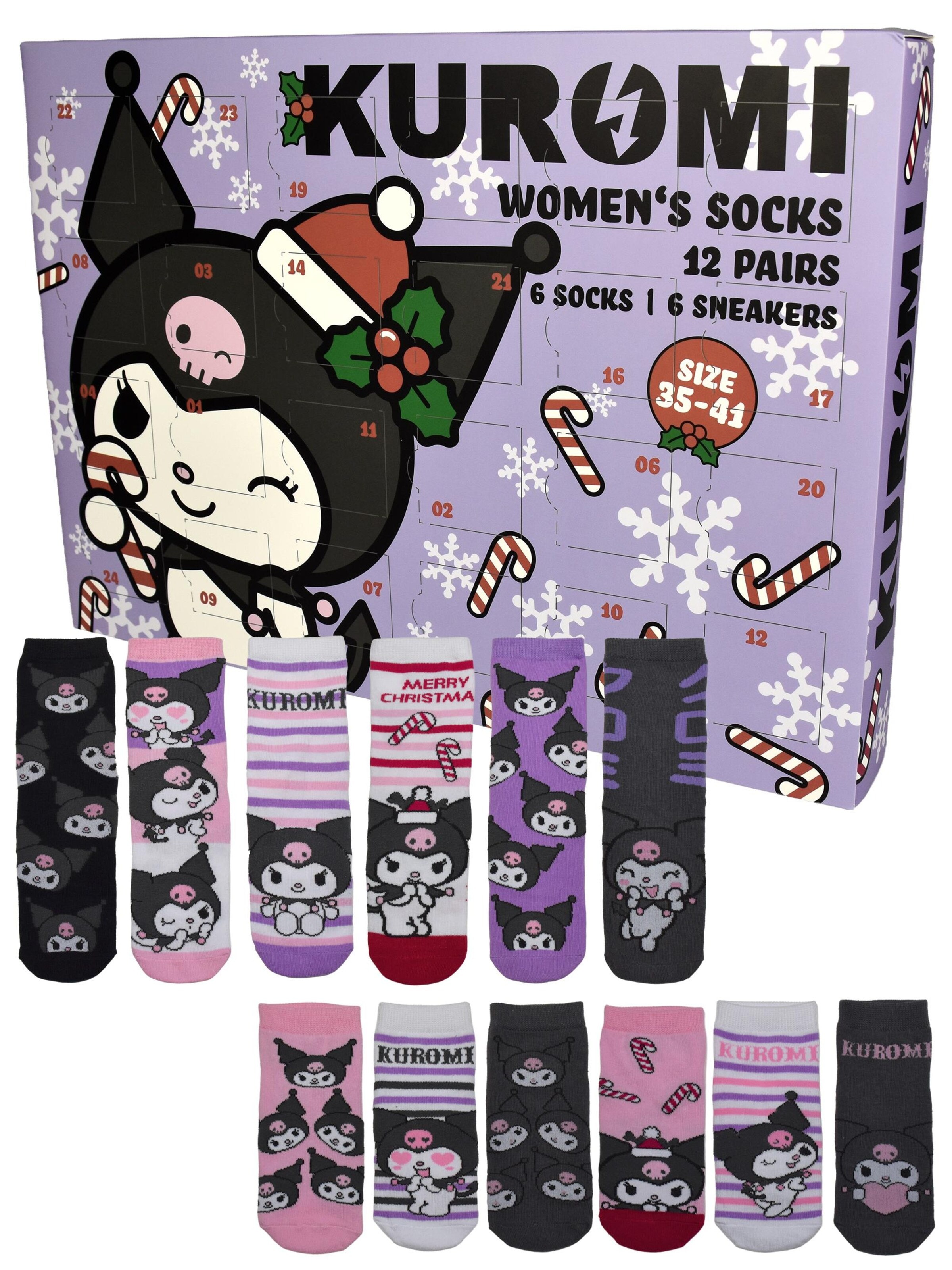 HELLO KITTY Socks 'Adventskalender mit 12 Paar' in Mixed colors: front