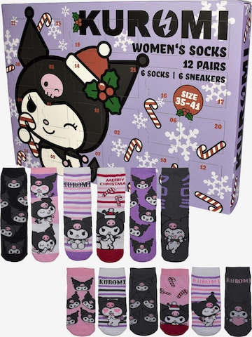 HELLO KITTY Socken 'Adventskalender mit 12 Paar' in Mischfarben: Vorderseite