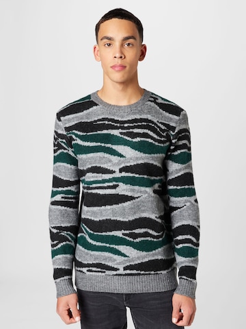 TOM TAILOR DENIM Sweater in Green: front