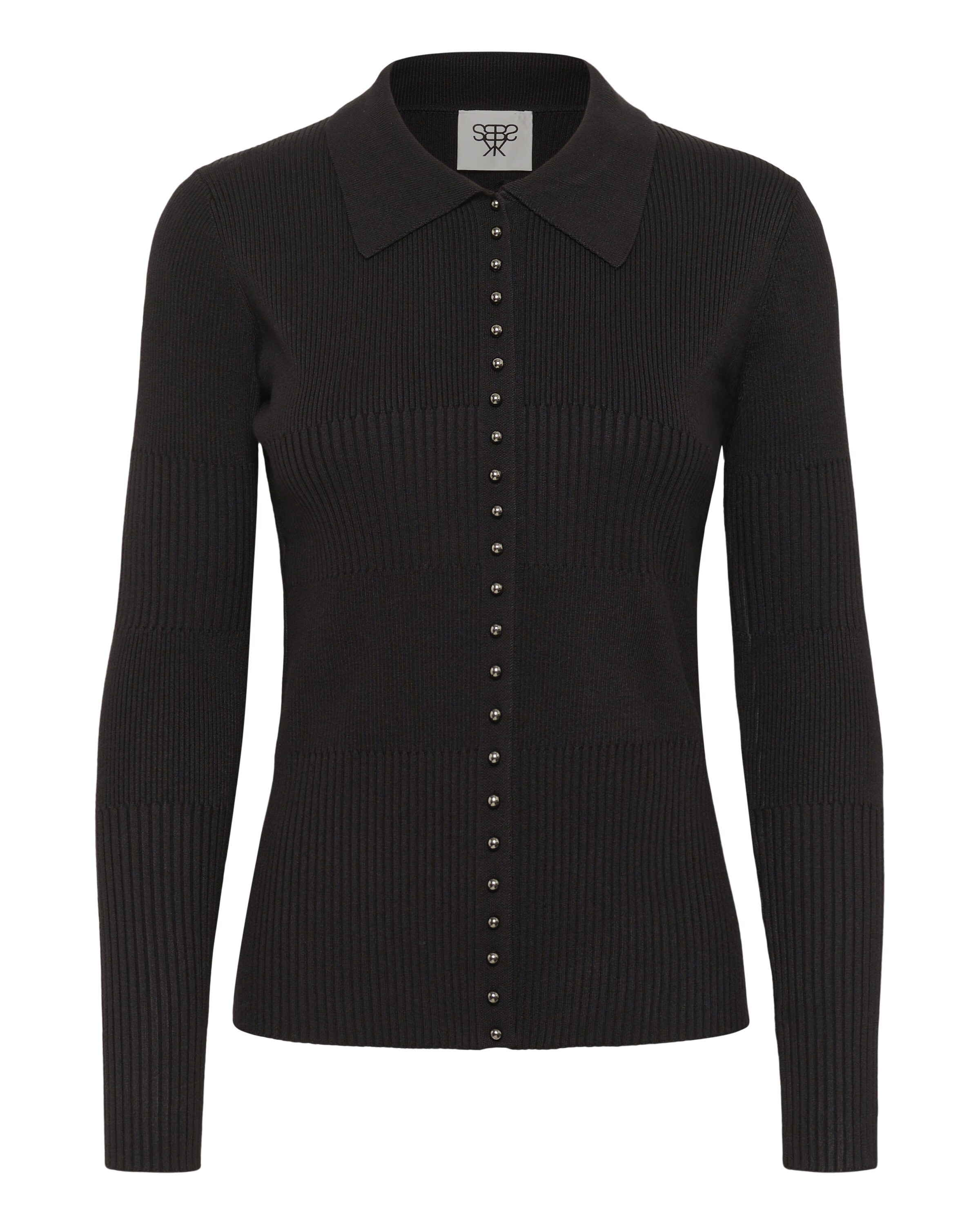 KAREN BY SIMONSEN Gebreid vest 'KBStine ' in Zwart: voorkant