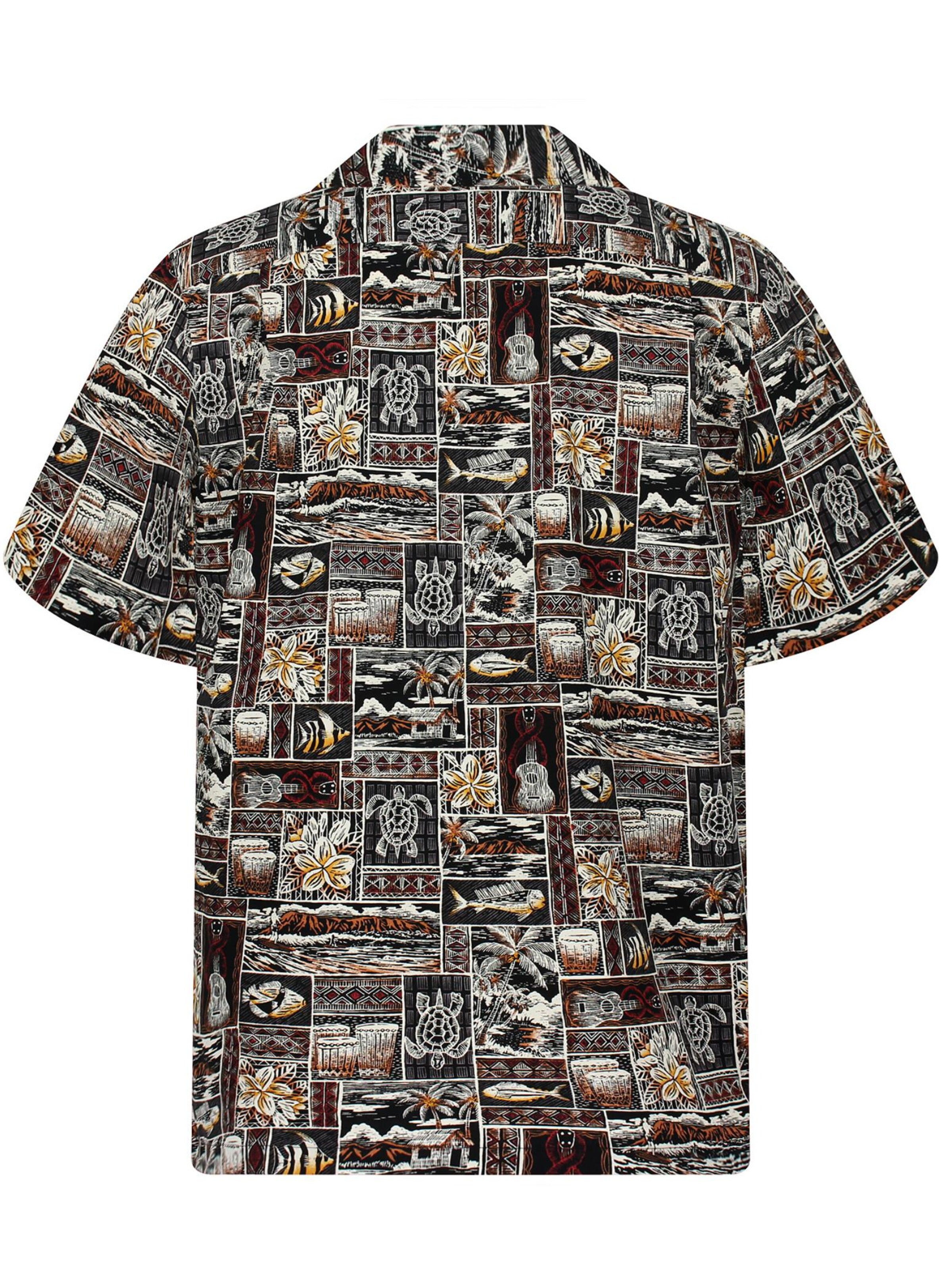 Pacific Legend Regular fit Button Up Shirt 'Puzzle' in Brown