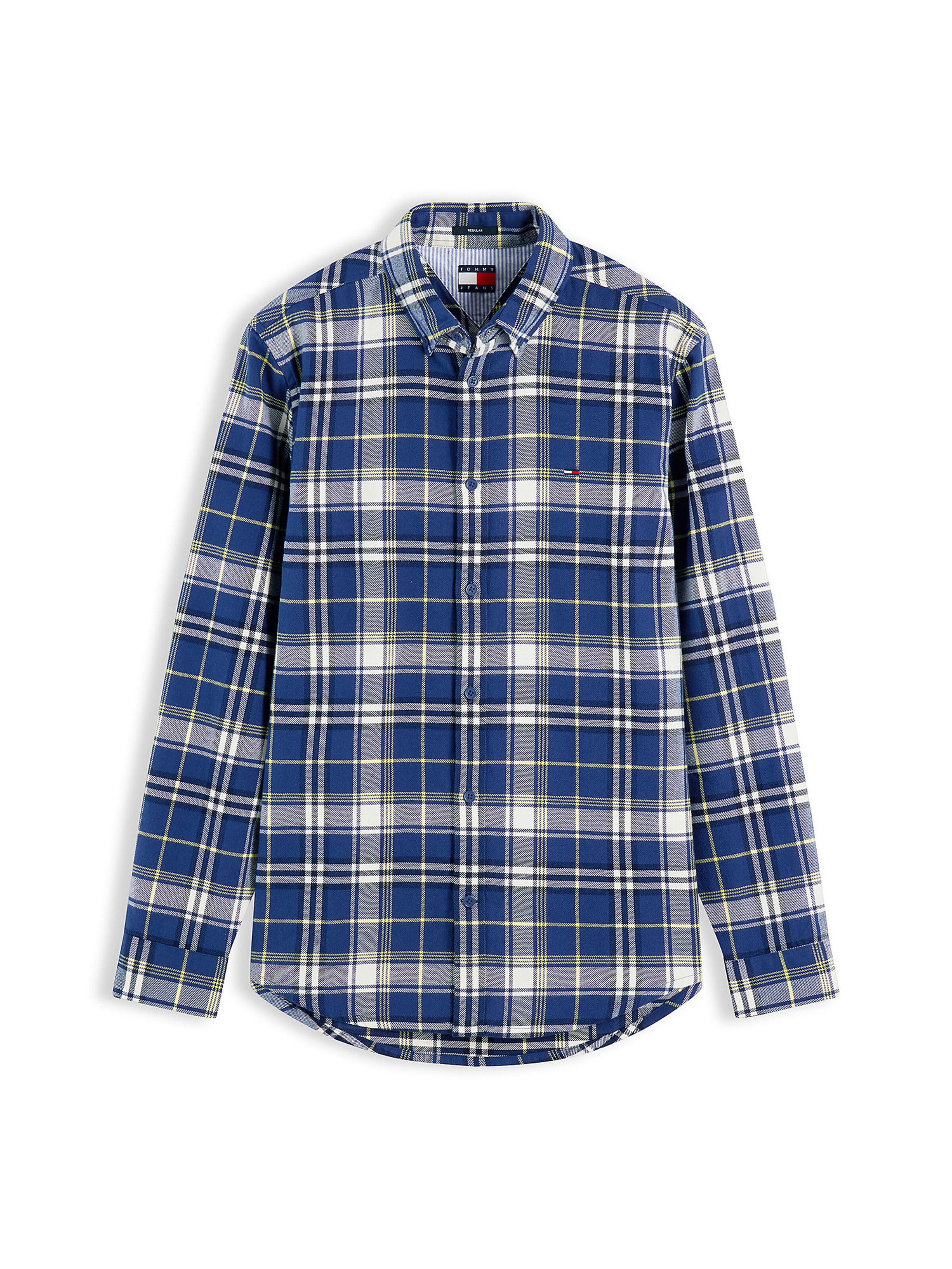 Tommy Jeans Regular fit Button Up Shirt in Blue: front