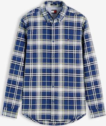 Tommy Jeans Button Up Shirt in Blue: front