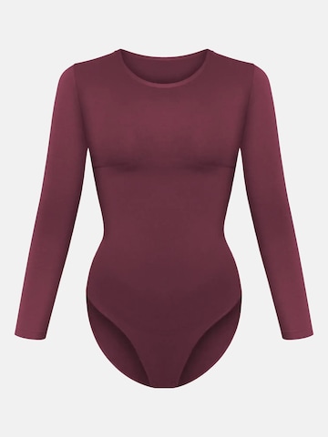 Body modelant 'Clean Longsleeve Crewneck Sculpting Bodysuit with Slip' cfab en rouge : devant