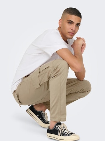 Only & Sons Tapered Cargo Pants 'Dean' in Beige