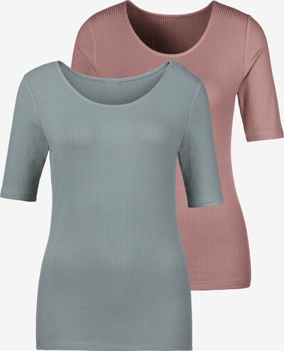 LASCANA T-Shirt in grau / pastellrot, Produktansicht