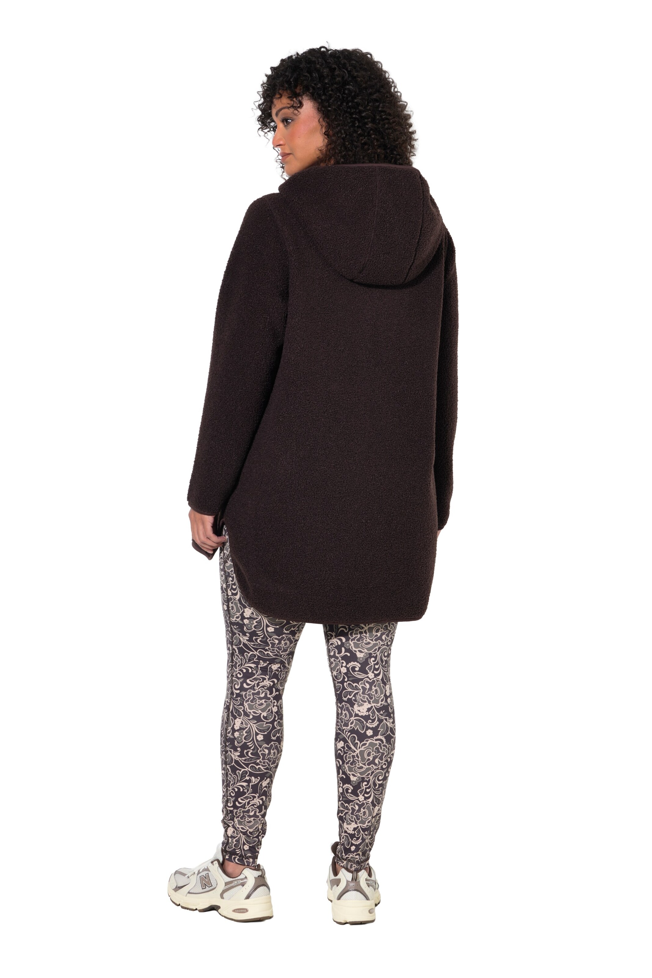 Ulla Popken Fleece jas in Bruin