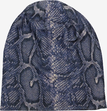 styleBREAKER Mütze 'Beanie Mütze Glitzer Schlangen Muster' in Blau: Vorderseite