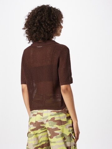 Monki Knit Cardigan in Brown