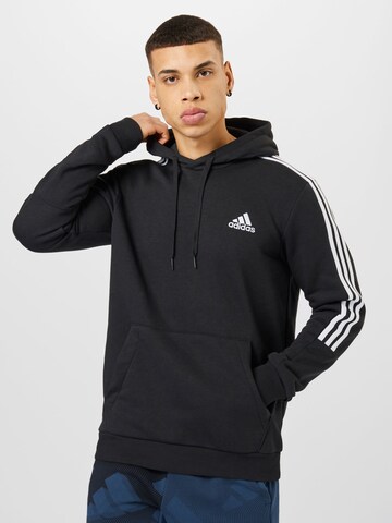 juoda ADIDAS SPORTSWEAR Sportinio tipo megztinis 'Essentials': priekis