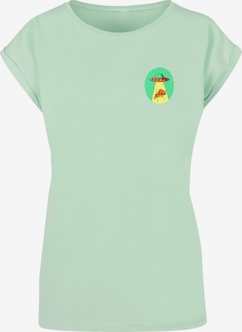 Mister Tee Shirt 'Ufo Pizza' in Green: front