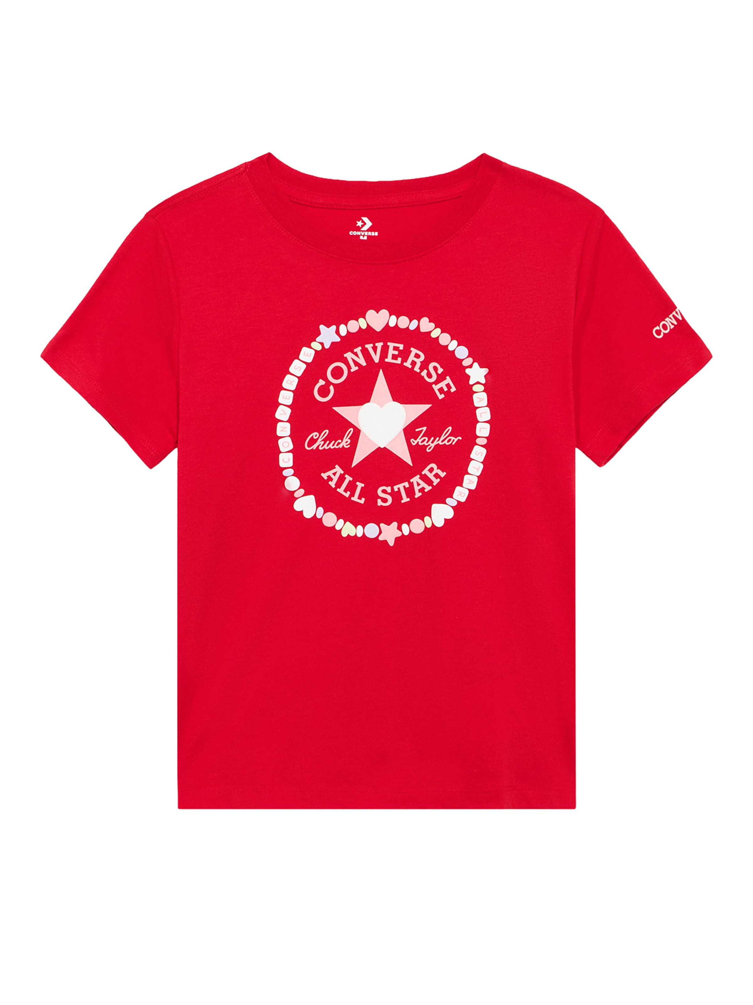 CONVERSE T-shirt 'VALENTINE'S DAY HEART' i röd: framsida
