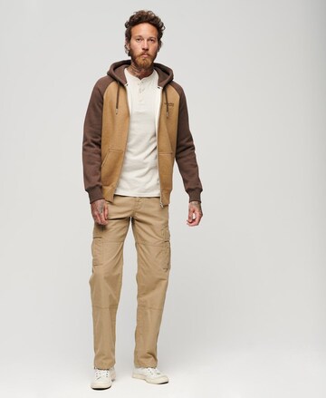 Superdry Sweatjacke 'Essential' in Braun