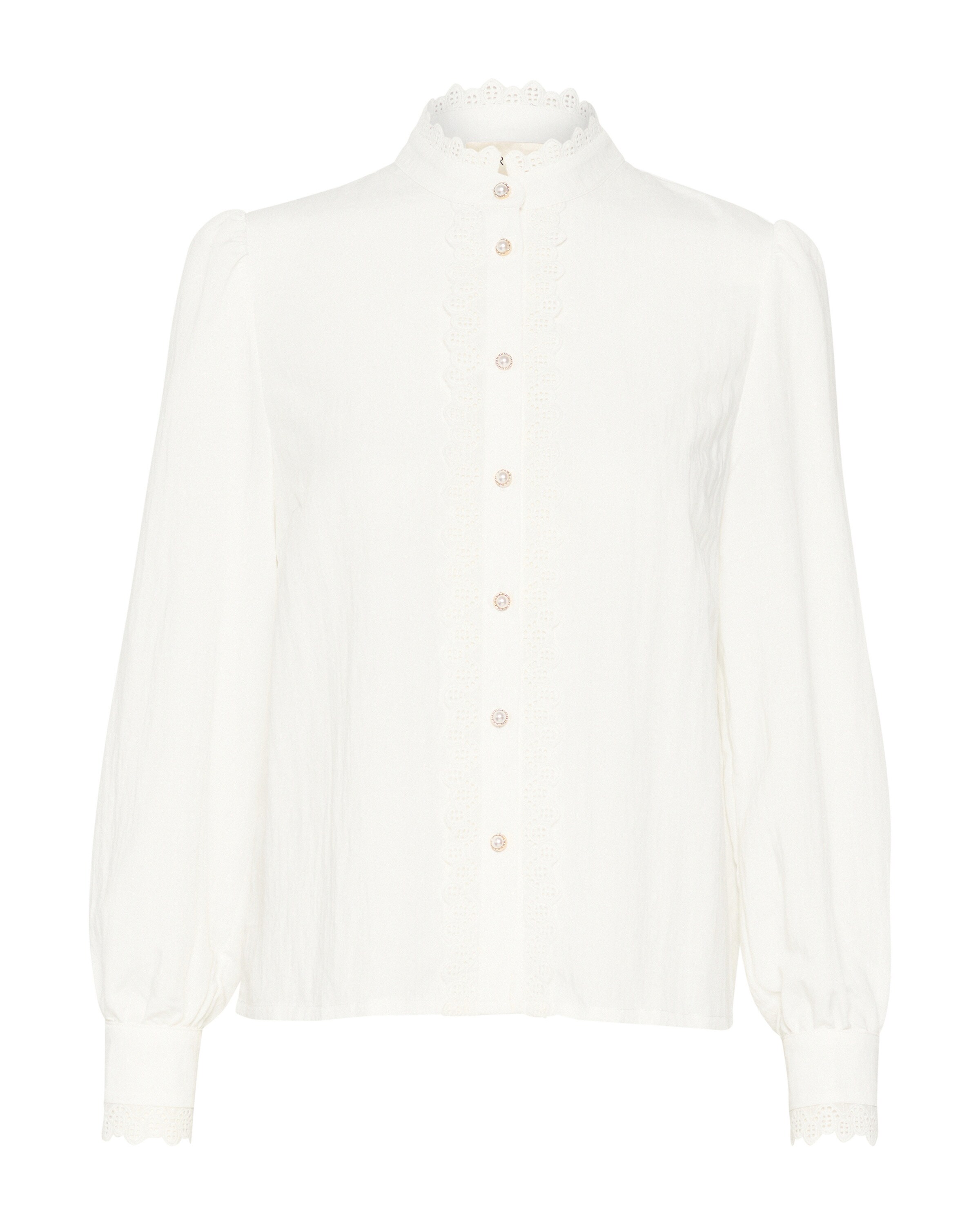 Cream Bluse 'Pia' i hvid: forside