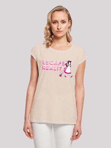 T-shirt 'Alice im Wunderland Escape Reality' F4NT4STIC en beige : devant