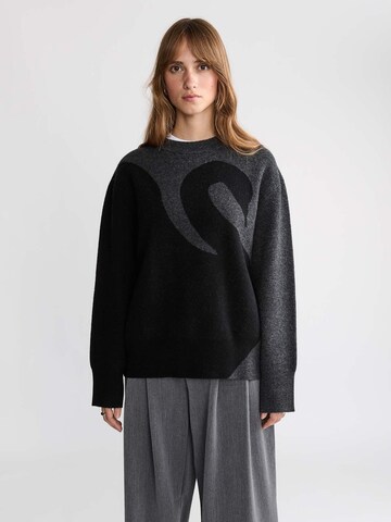 Yahmo Oversizepullover 'Lani' in Grau: Vorderseite